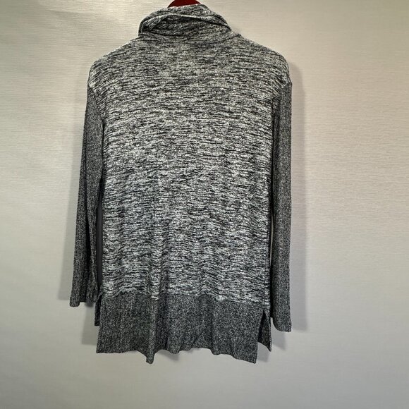 GAP Sweater Womens XS Gray Stretch Knit Turtleneck Pullover Hi Low Split Hem - Picture 8 of 8